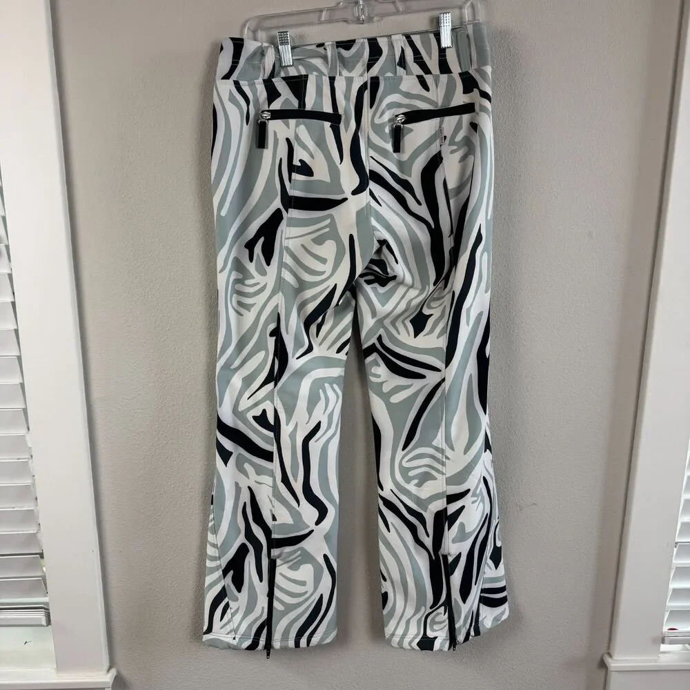 Bogner Fire + Ice Abstract Print Ski Pants Women's 10 Softshell Designer Snow